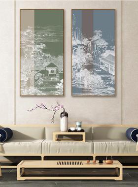 亭台国楼阁新中QZ202011式中风筑进壁门玄关装饰画走廊过道挂画建