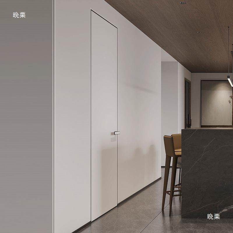 室简窄免边无隐形285门客厅刷漆暗门窄边框漆木门通顶卧门