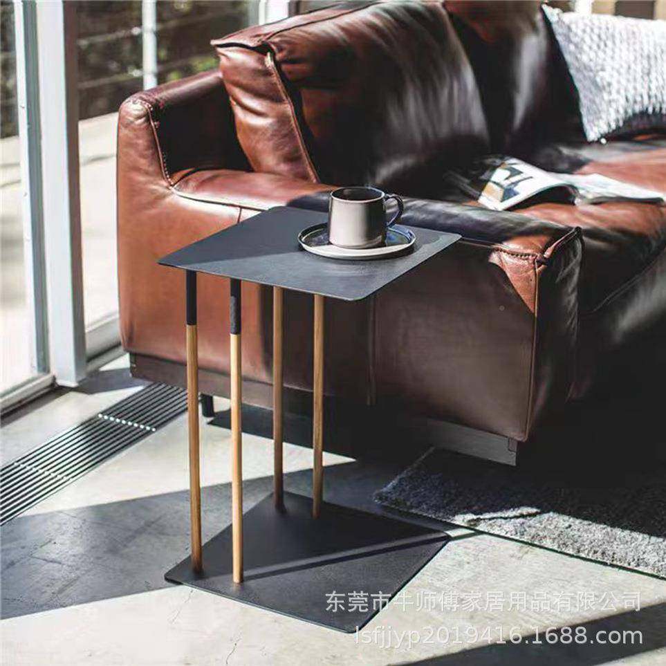 日式可移动XZ-24018边几铁结木合角小茶几可移动桌子翻转边几床旁,收纳整理,书桌收纳置物架,淘宝优惠券,粉丝福利购,淘宝优惠卷