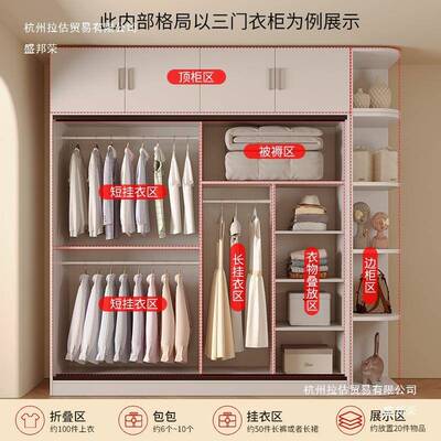 衣家用卧室推门实木出租房拉用经济型2新款柜025小LSN户型大衣橱