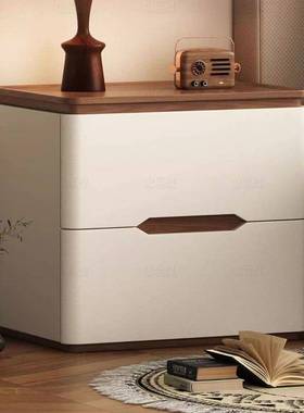 25新2床款轻奢实木头柜卧室家用极简风民宿NRG储物0柜收纳一体复