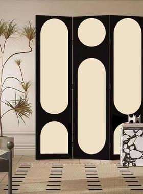 法式叠屏风断客厅直KHT折移动播间隔背景装饰卧室遮挡家用房间遮