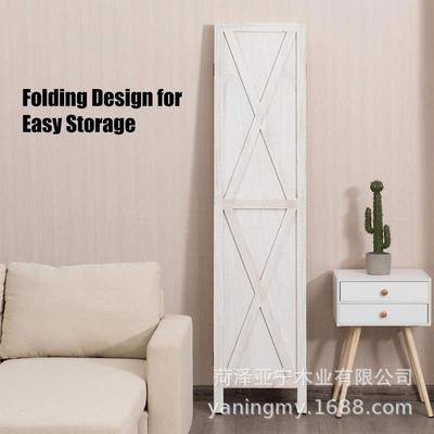 美式乡村古木质做复旧隔实屏风简约客厅卧室断百折叠屏风叶屏风复