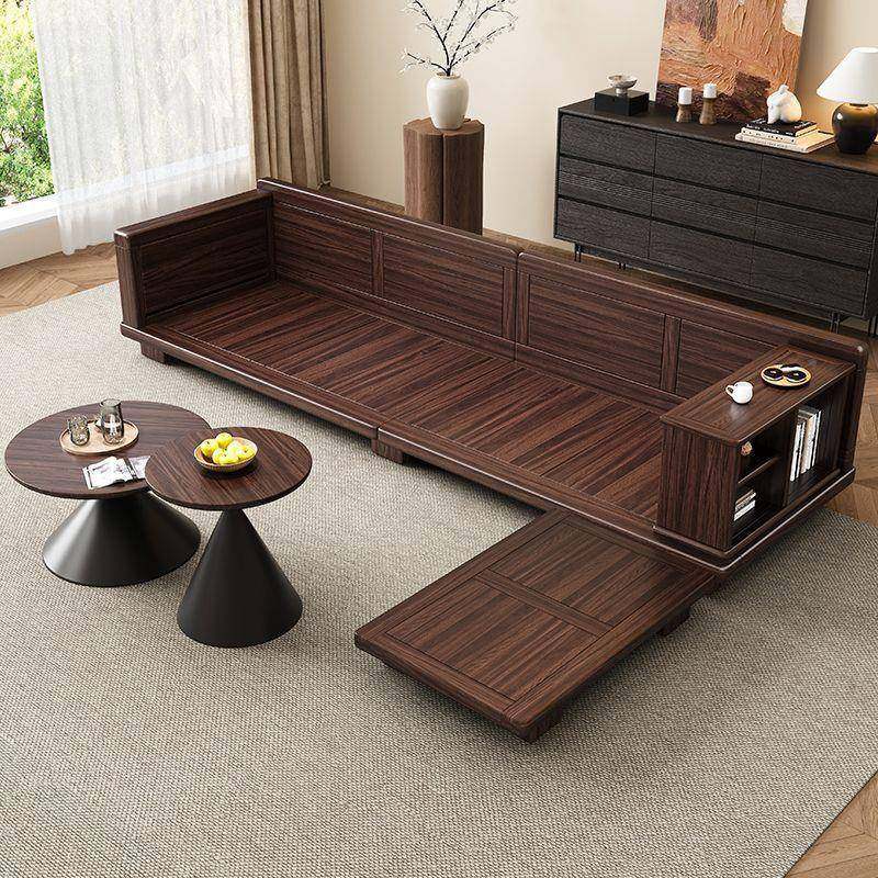 宋式学黑胡桃木美发简实约985家用客厅多功能茶几电视沙柜组合沙