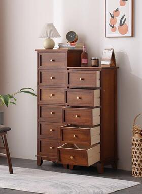 实木五斗式柜卧屉床头室柜SOB美简约抽柜小型客厅靠墙边柜墙角收