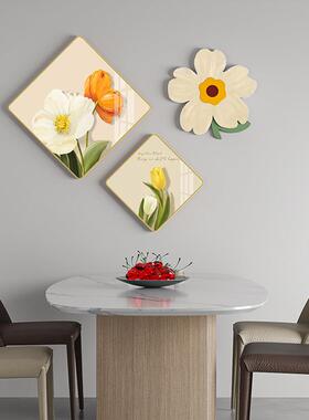 ROT奢现代简约餐厅装饰画轻暖居花饭厅挂客厅画餐卉桌壁画歺厅两
