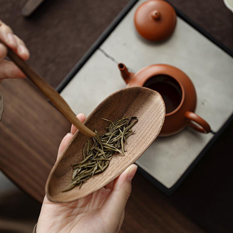 一茶则北美胡桃叶木手工赏茶实茶拨茶夹CDXY-CZ8木茶道六君荷子茶