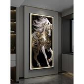 马到功玄关装 饰画大气马图客骏厅画现代LYSJ2023轻成奢走廊壁过道