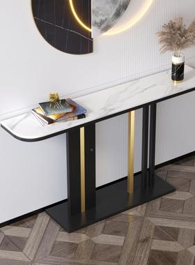 半圆岩板关桌轻极简现柜代玄简A119约奢条案入户玄关客厅靠墙酒店展厅