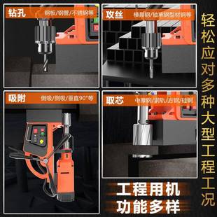 辉迈磁力钻413多孔功能工级座钻取芯攻丝空心磁钻小型业钻机便携