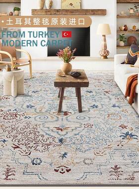 脏土其进口波耳斯地毯客现代卧厅室美式轻塔瑞拉奢欧式复古耐地垫