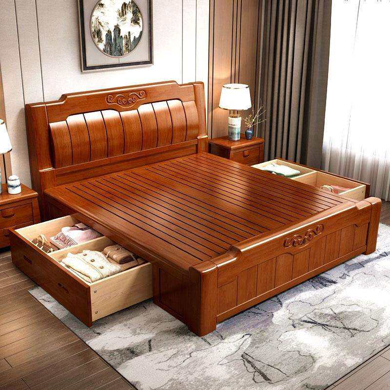 现代中式实木床1.5米1.8米2米大床双人床高箱储物橡胶木卧室家具,电子元器件市场,其它元器件,淘宝优惠券,粉丝福利购,淘宝优惠卷