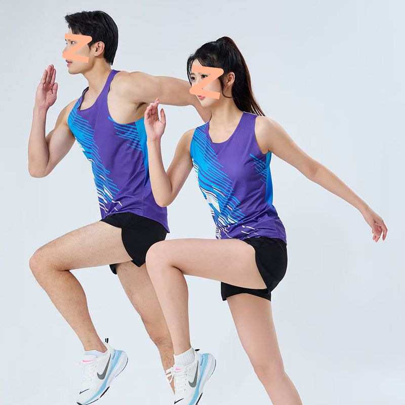 冰丝运动服田径服体育生训练服马拉松跑步背心男女速干套装夏季