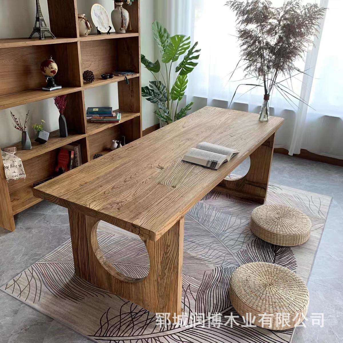 新中式榆木茶桌组合茶台干泡茶桌客厅茶桌椅组合茶道桌