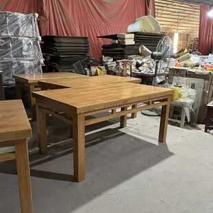 餐桌子家用长方形组合食堂早快餐厅餐馆餐饮小吃饭店专用桌椅简易