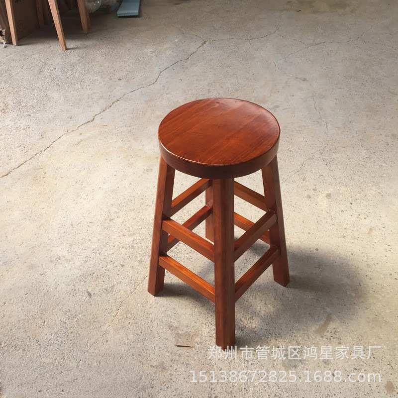 美式复古酒吧吧台椅工业风升降吧凳前台椅实木咖啡厅高脚椅子
