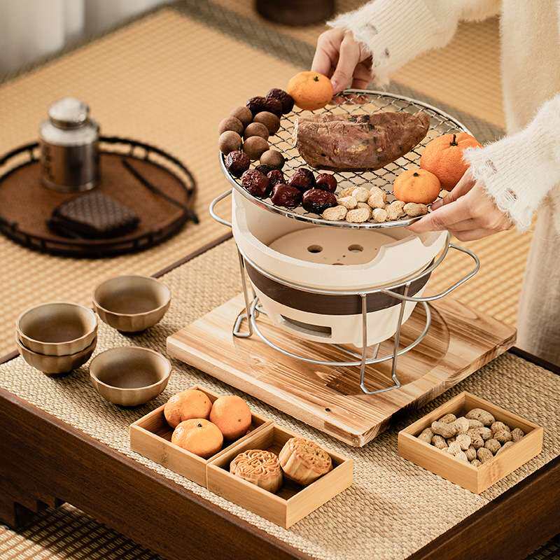 南瓜壶围炉煮茶家用室内陶瓷炭炉套装户外烧烤碳炉明火烤茶煮茶器
