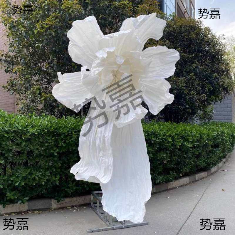 手工纸花婚礼纸艺花橱窗褶皱巨型美陈装饰花艺大型背景美塑花纸花