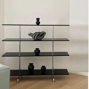 中古不锈钢层架复古置物架三层墙边架陈列杂志架落地书架带轮收纳