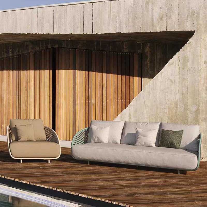 跨境欧式户外沙发庭院阳台藤椅沙发民宿酒店藤编沙发户外家具组合