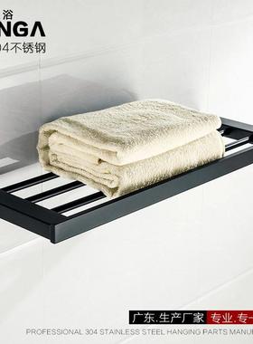 黑色毛巾架304不锈钢1单层加厚浴巾架跨境畅销厂家直售N1001H