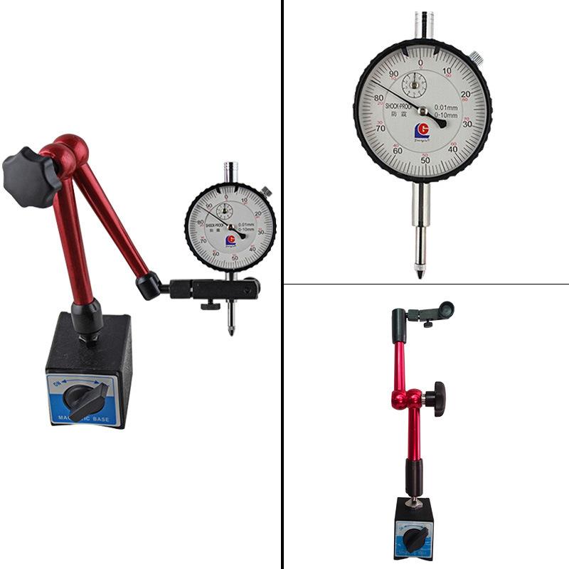 百分表万向表座和机械百分表套装0-10 WCZ-6B 磁性表座现货