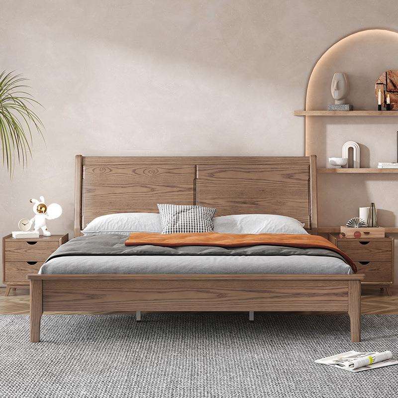 北欧全实木床白蜡木新中式现代简约1米8主次卧室双人床小户型1米5