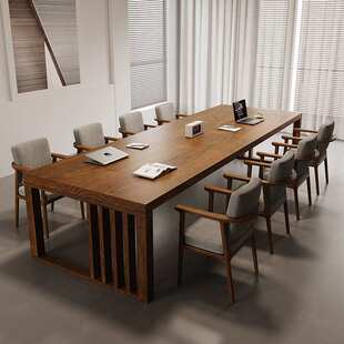 现代简约客厅全实木大书桌工作台家用阅读洽谈桌学习桌长桌办公桌