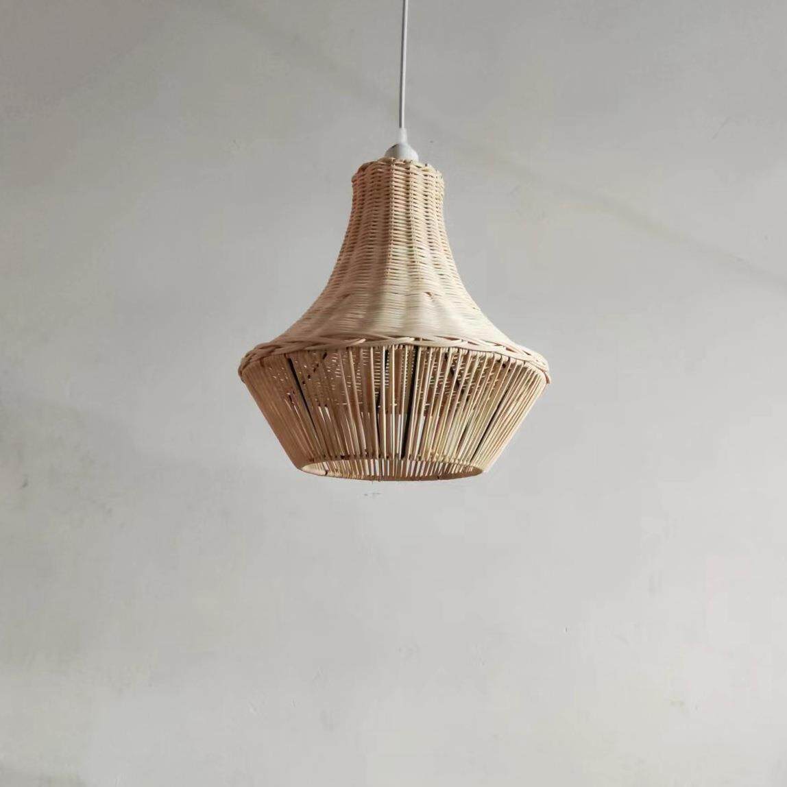 日式仿古餐厅手工编织藤艺吊灯创意个性饭店吧台禅意茶室鸟巢灯笼