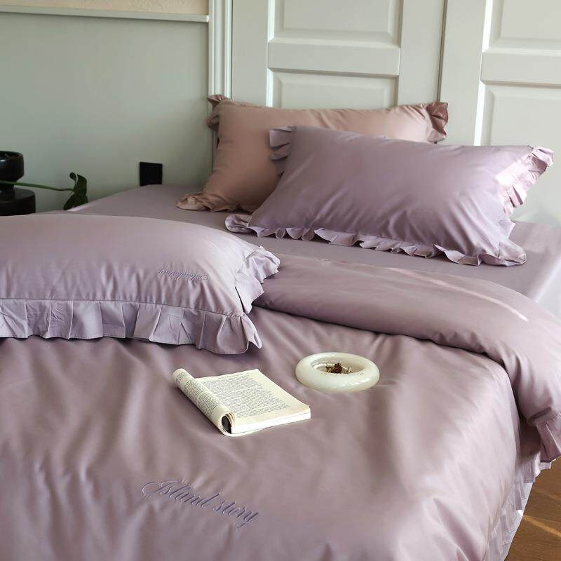 LF级80支超柔加密天丝棉四件套花边款裸睡套件