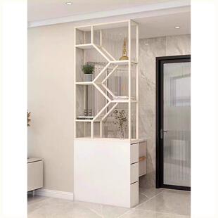 轻奢奶油风卫生间半墙玻璃屏风洗漱台隔断柜现代简约干湿分离