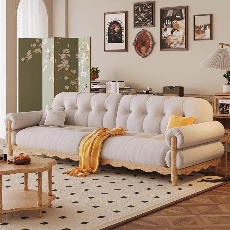 中古风实木沙发小户型客厅直排三人位美式复古沙发婴儿绒布艺沙发,电子元器件市场,其它元器件,淘宝优惠券,粉丝福利购,淘宝优惠卷