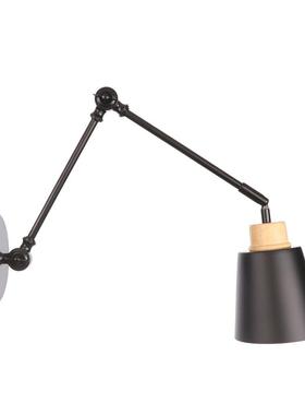 个性LED摇臂工业风支架折叠床头可调角度酒店客房书房阅读灯壁灯