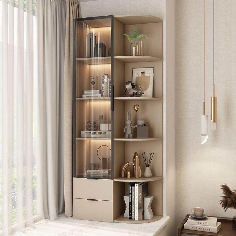 实木窗柜储物柜阳台书柜落地窗收纳柜子高款家用置物柜墙角三角柜,3C数码配件,USB灯,淘宝优惠券,粉丝福利购,淘宝优惠卷