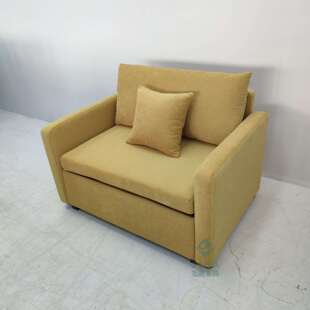 黄色单人位多功能两用沙发床卧室书房办公室休闲可折叠伸缩沙发床