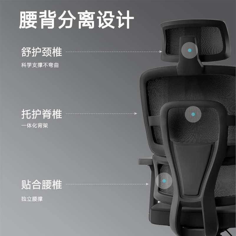 办公椅子人体工学电脑椅双背结构护腰设计电脑椅家用书房老板椅