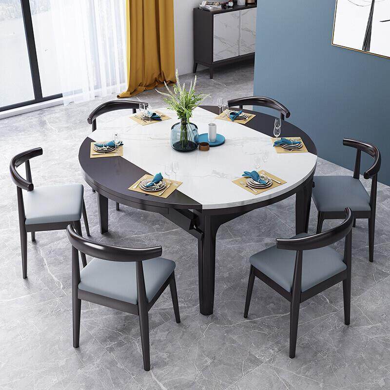 岩板实木餐桌大理石橡胶木可伸缩折叠实木餐桌椅组合方圆桌子,电子元器件市场,其它元器件,淘宝优惠券,粉丝福利购,淘宝优惠卷