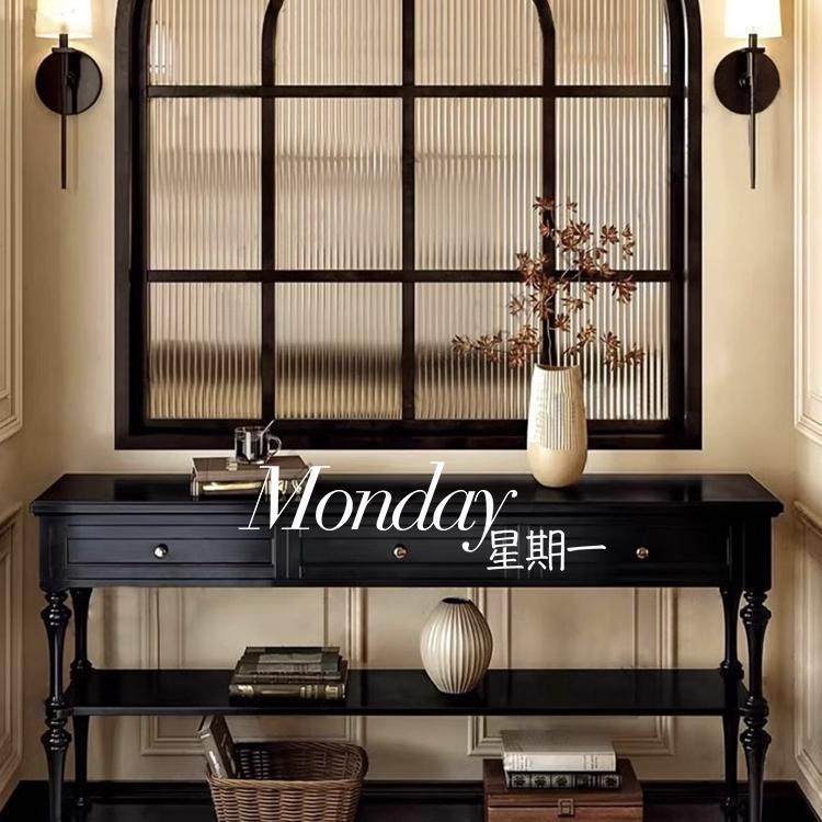 法式中古实木玄关桌靠墙边柜隔断客厅入户黑色多抽屉复古储物柜子,电子元器件市场,其它元器件,淘宝优惠券,粉丝福利购,淘宝优惠卷