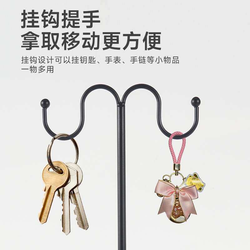 亚马逊金属圆形铁艺镂空桌面收纳桶 办公室台面黑色金属收纳笔筒