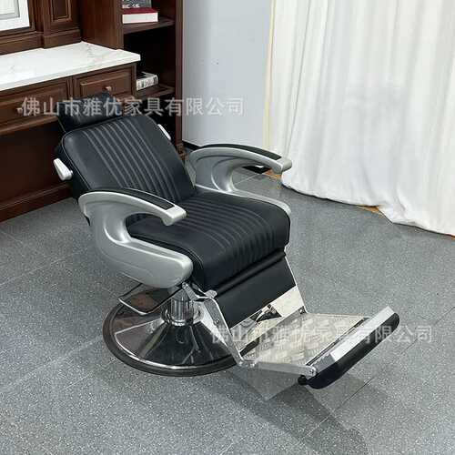 外贸BarBer男士复古油头美发椅理发店发廊专用可放倒刮胡椅理发椅