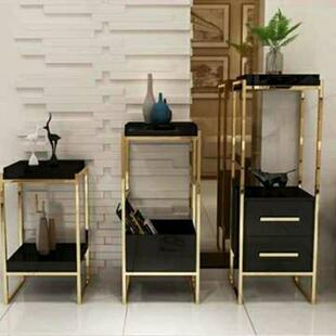 金属不锈钢柜架落地书架储物柜屏风悬空花架轻奢置物架