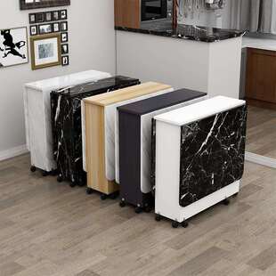 小型伸缩小餐桌可收纳移动可以折叠的桌子多功能餐枱伸缩折叠桌家