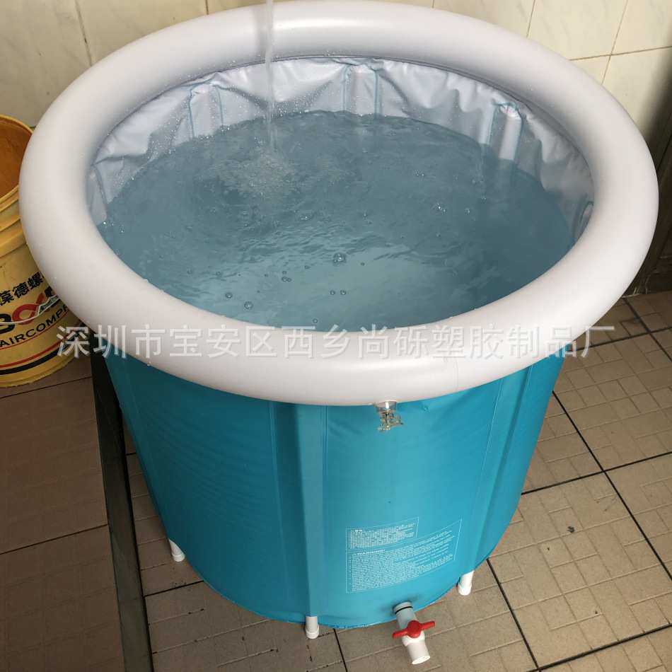 充气浴桶折叠浴缸pvc尼龙加厚泡澡桶大人简易桶冰桶家用外贸汗蒸