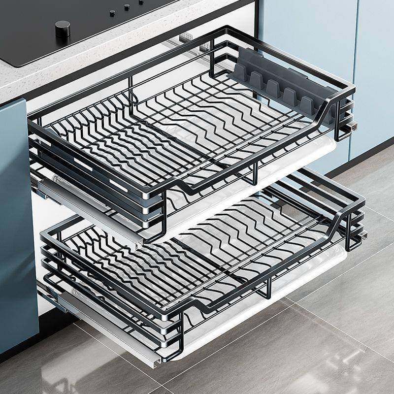 牧歌仕拉篮厨房橱柜抽屉式碗篮304不锈钢方钢双层调料柜厨柜碟碗,收纳整理,烫衣板及配件,淘宝优惠券,粉丝福利购,淘宝优惠卷