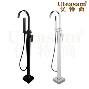 浴缸银色黑色金色落地龙头现代简约酒店民宿冷热水浴缸龙头