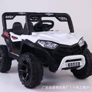 儿童电动四轮越野车可坐大人小孩摇摆遥控玩具车汽车新款