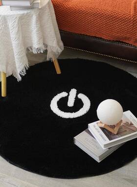 黑色大小开关簇绒床边地毯卧室tpr防滑脚垫加厚耐脏沙发茶几地垫