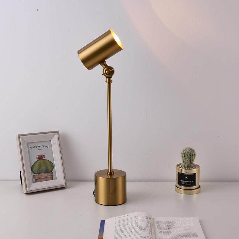 网红LED卧室床头台灯新款外贸类型灯大理石头简欧金色台灯