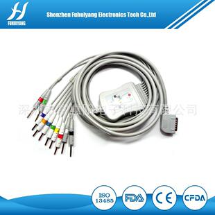 兼容铃谦108心电图机十二道心电导联线 心电图机导线线