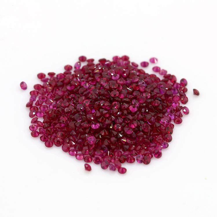 天然红宝石圆形小配石珠宝首饰钟表镶嵌彩色贵重宝石